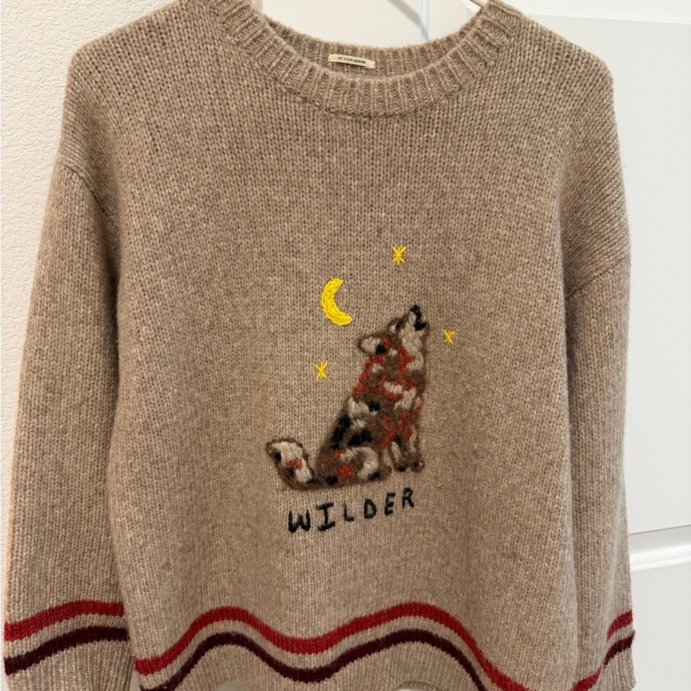 MOTHER The Alpaca Boxy Pullover Sweater In Howlin Size S